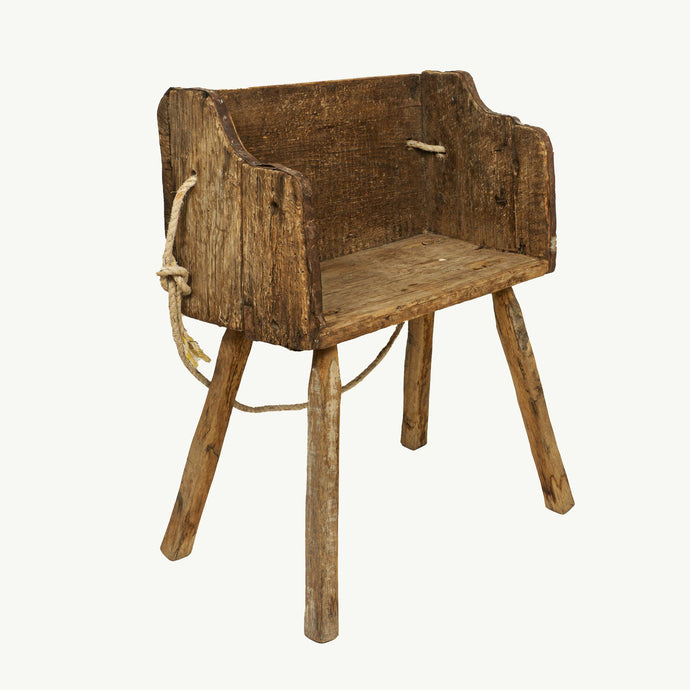 Hand-Crafted Pine Wood Bench Found in Western Mexico, ca.1890